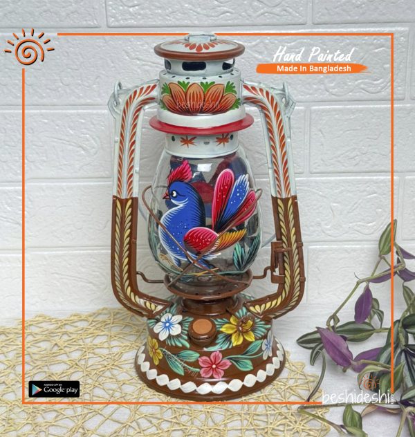 Rickshaw Painted Hurricane Lamp