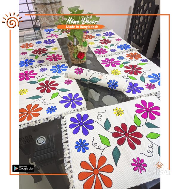 Handprint Cotton Table Runner (6Pcs Set)
