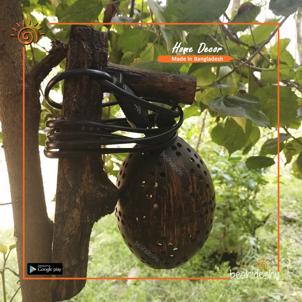 Coconut Shell Guri Lamp