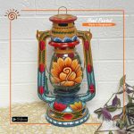 Rickshaw Painted Hurricane Lamp