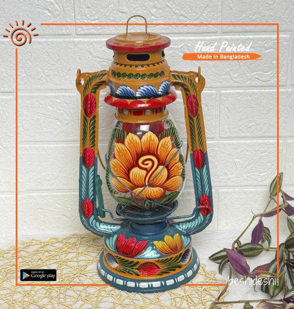 Rickshaw Painted Hurricane Lamp