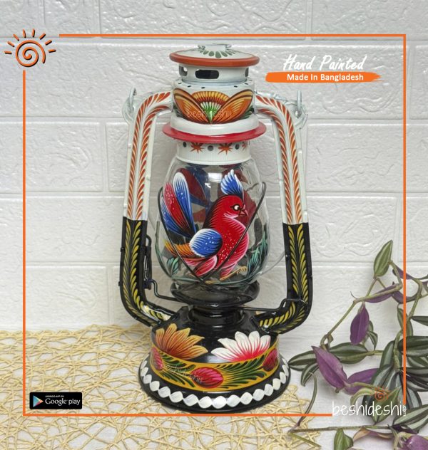 Rickshaw Painted Hurricane Lamp