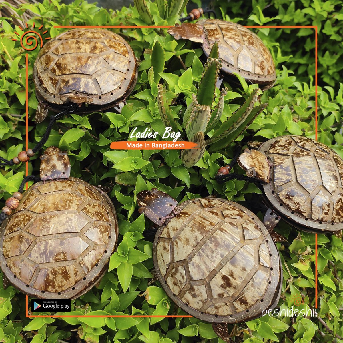 Handmade Coconut Shell Turtle Purse