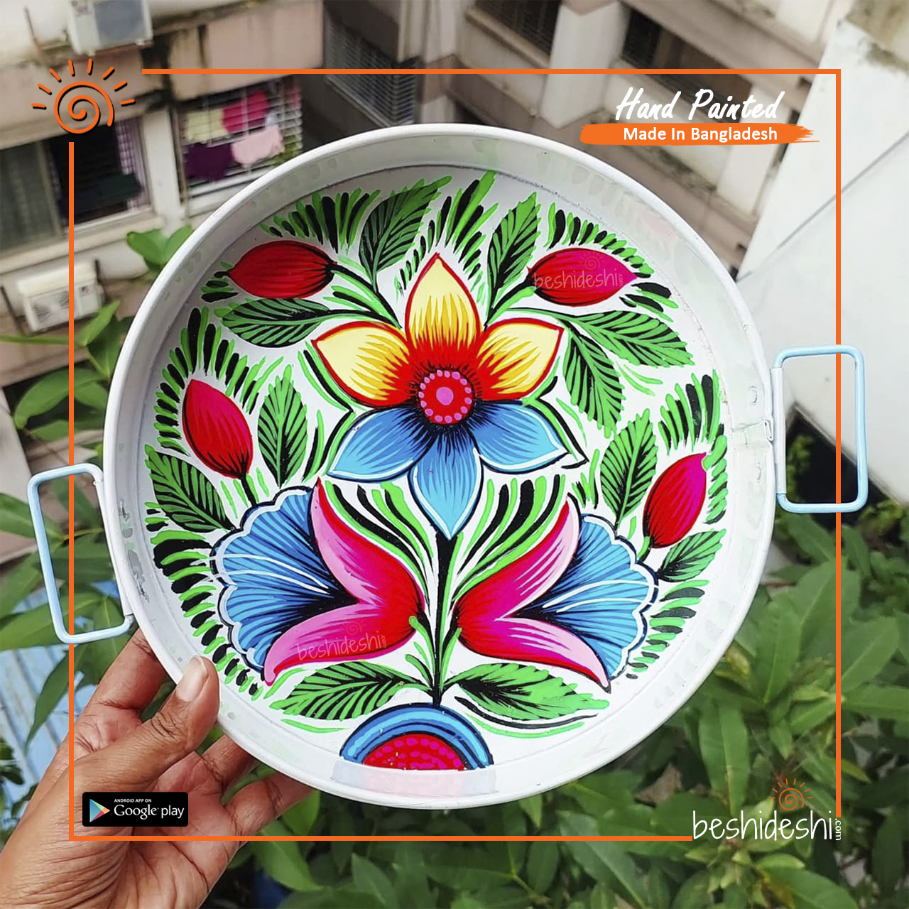 09 Rickshaw Painted Round Tray