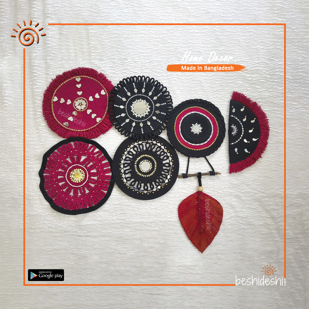 09 Macramé Mirror Mandala Wall Décor Set