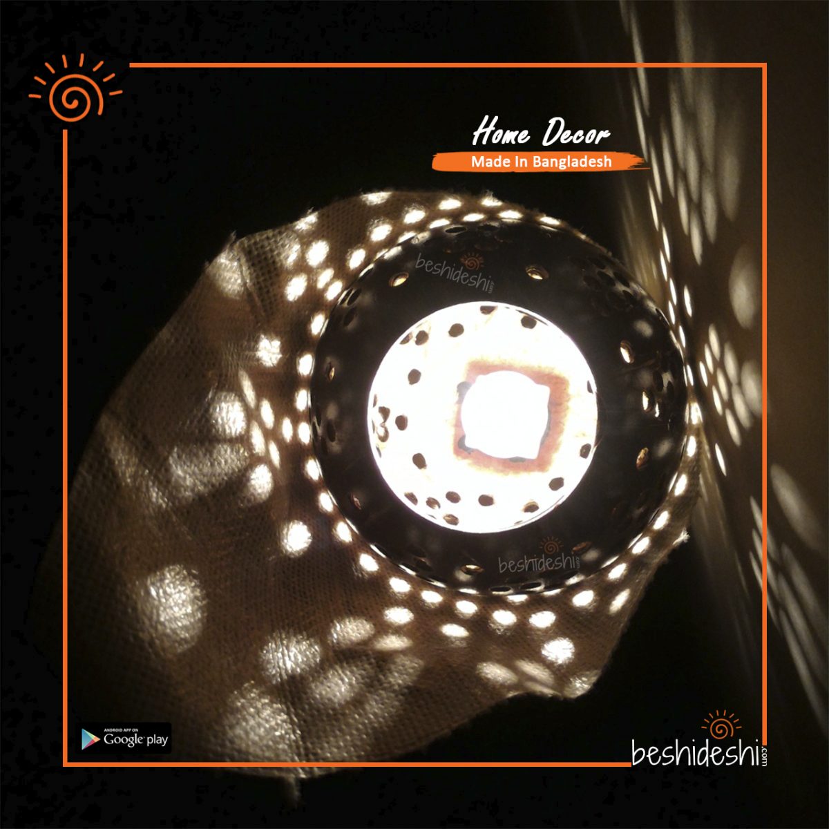 Coconut Shell Guri Lamp