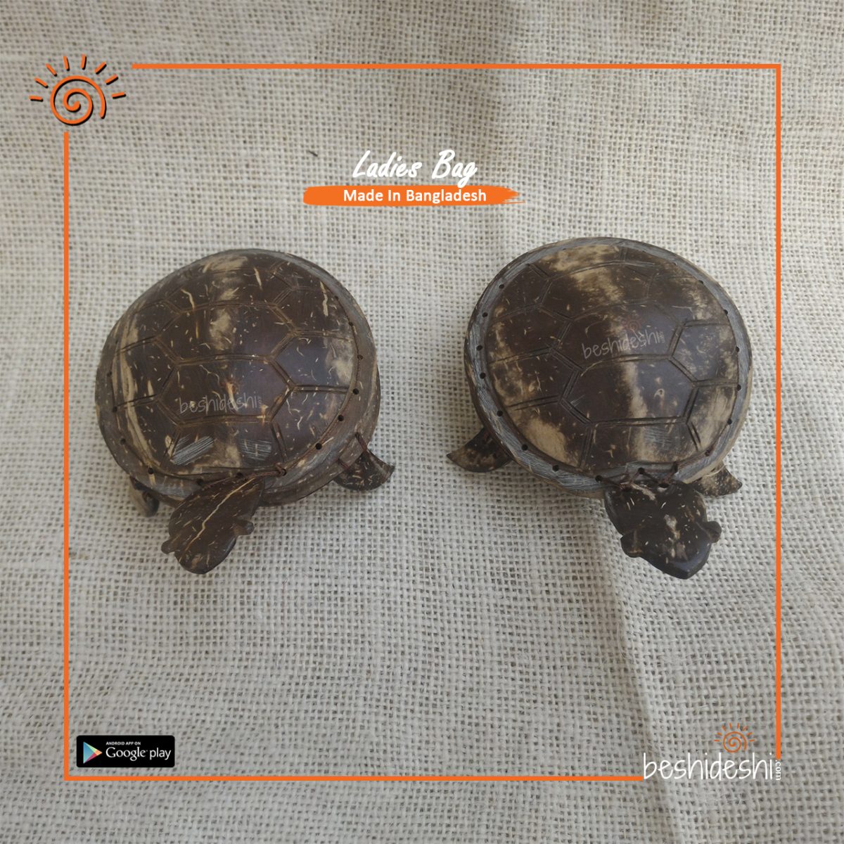 Handmade Coconut Shell Turtle Purse