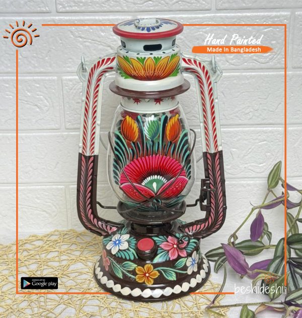 Rickshaw Painted Hurricane Lamp