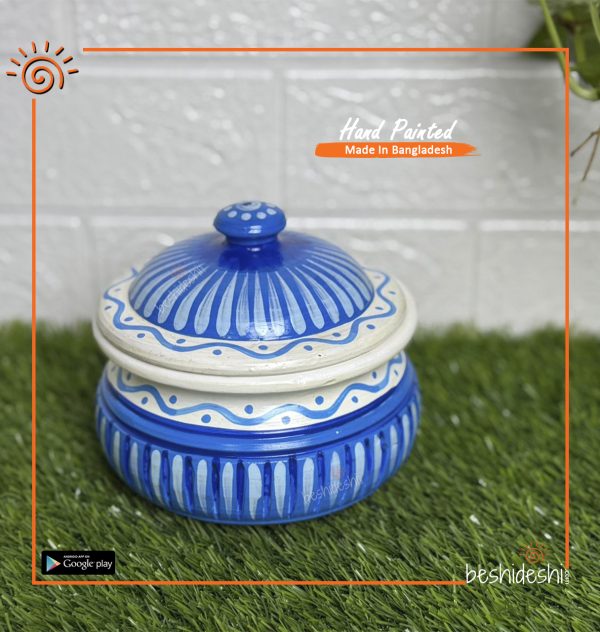 Hand Painted Round Clay Pot