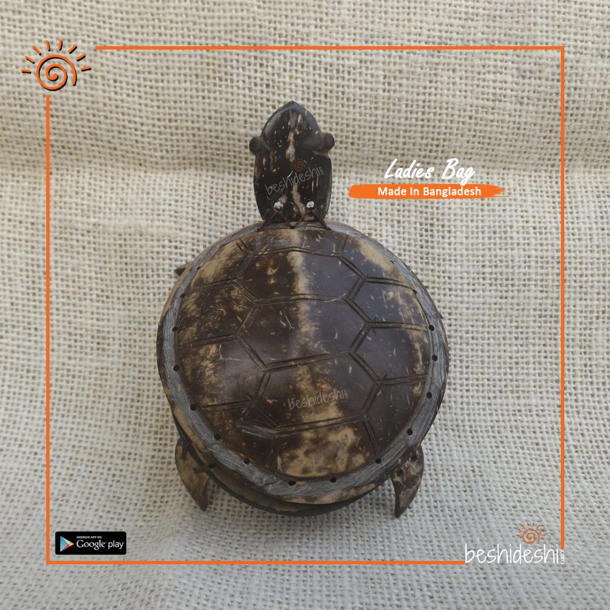 Handmade Coconut Shell Turtle Purse