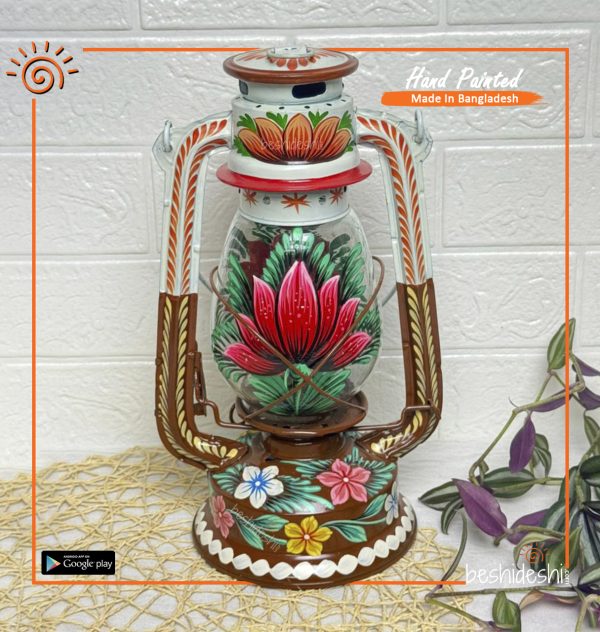 Rickshaw Painted Hurricane Lamp