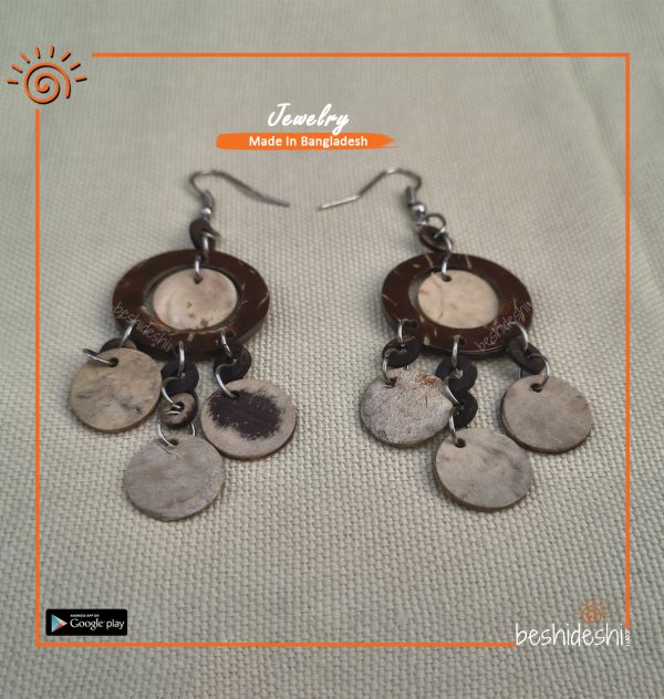 Handmade Coconut Shell Earring