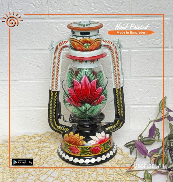 Rickshaw Painted Hurricane Lamp