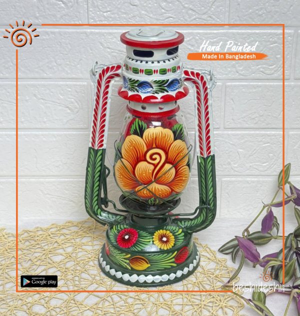 Rickshaw Painted Hurricane Lamp
