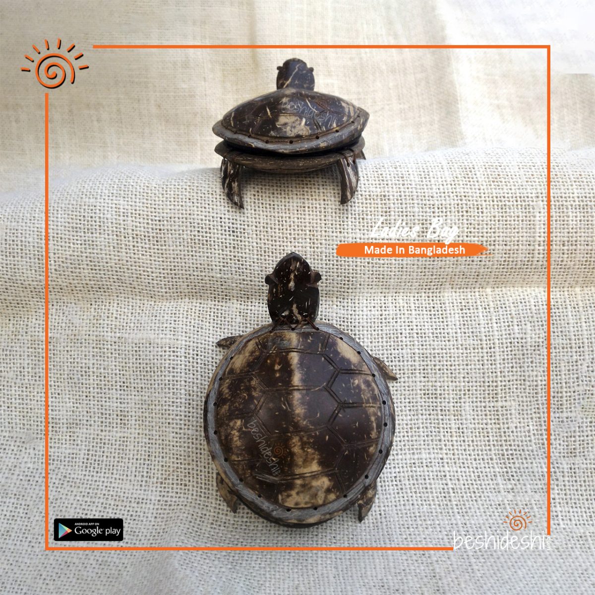 Handmade Coconut Shell Turtle Purse