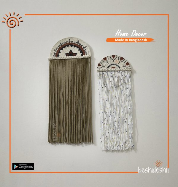 Hand Painted Macramé Wall Hanging Set