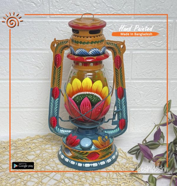 Rickshaw Painted Hurricane Lamp