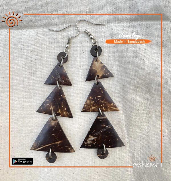 Handmade Coconut Shell Earring