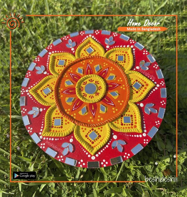 "Uzzol Prohor" Mirror Work Wall Hanging