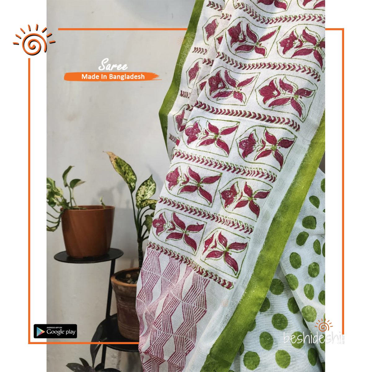 Parvati Handloom Block Print Saree