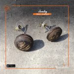 Handmade Coconut Shell Round Tob Earring