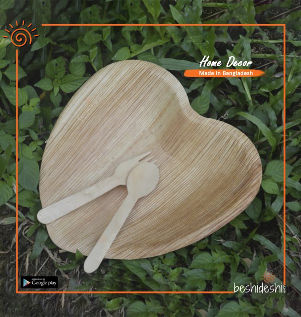 Reusable Areca Heart Shape Plate Set