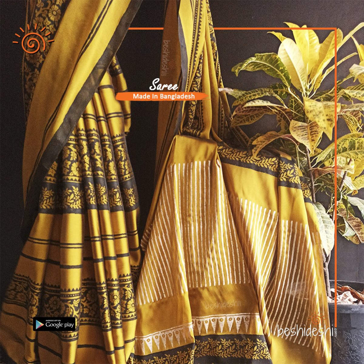 Purna  Silk-georgette Block Print Saree