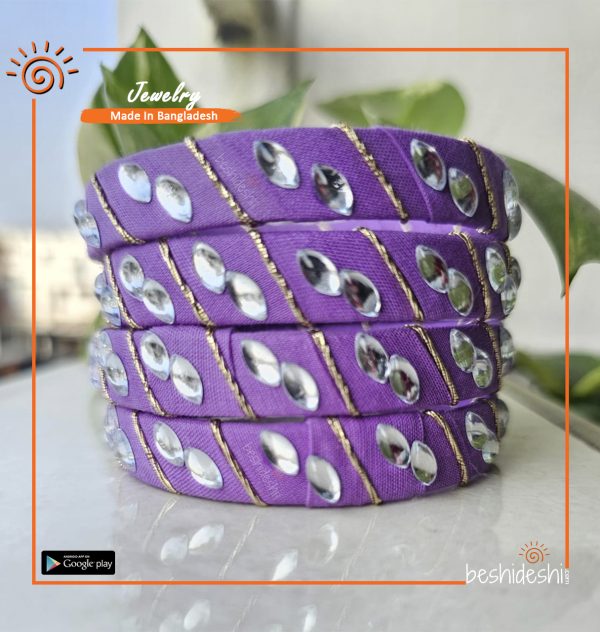 Purple Hand Made Bangle Set