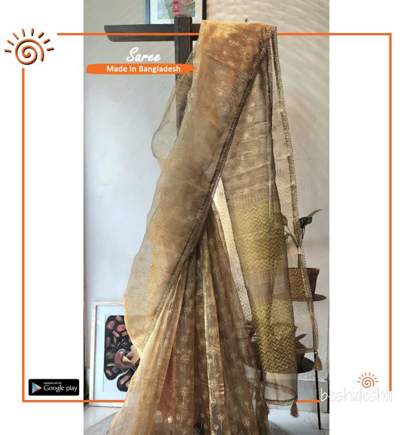 Atoshi Organza Block Print Saree