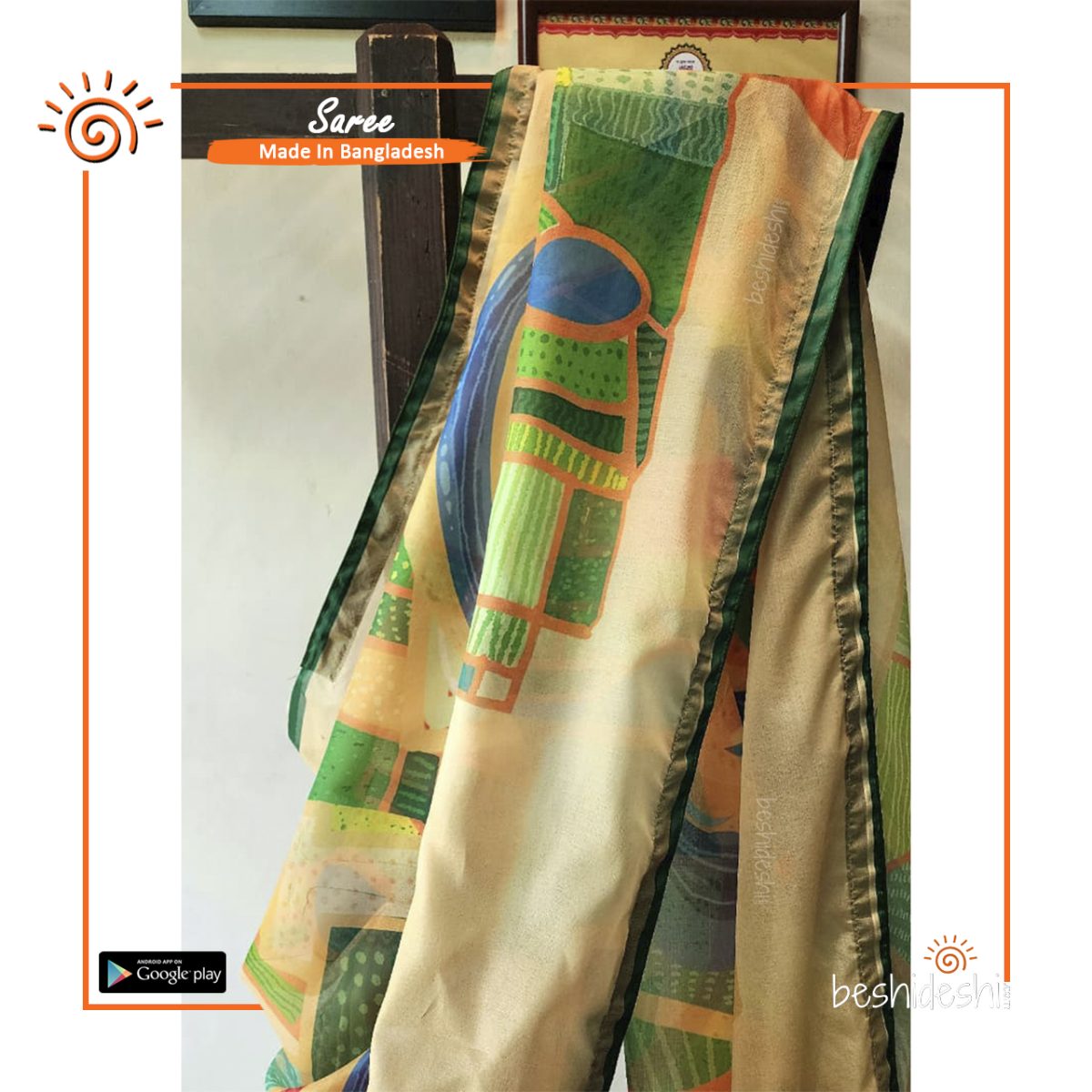 Pakhir Chokhe Bangladesh Semi-Maslin Saree