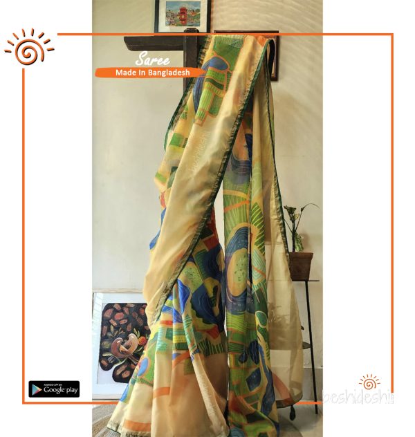Pakhir Chokhe Bangladesh Semi-Maslin Saree