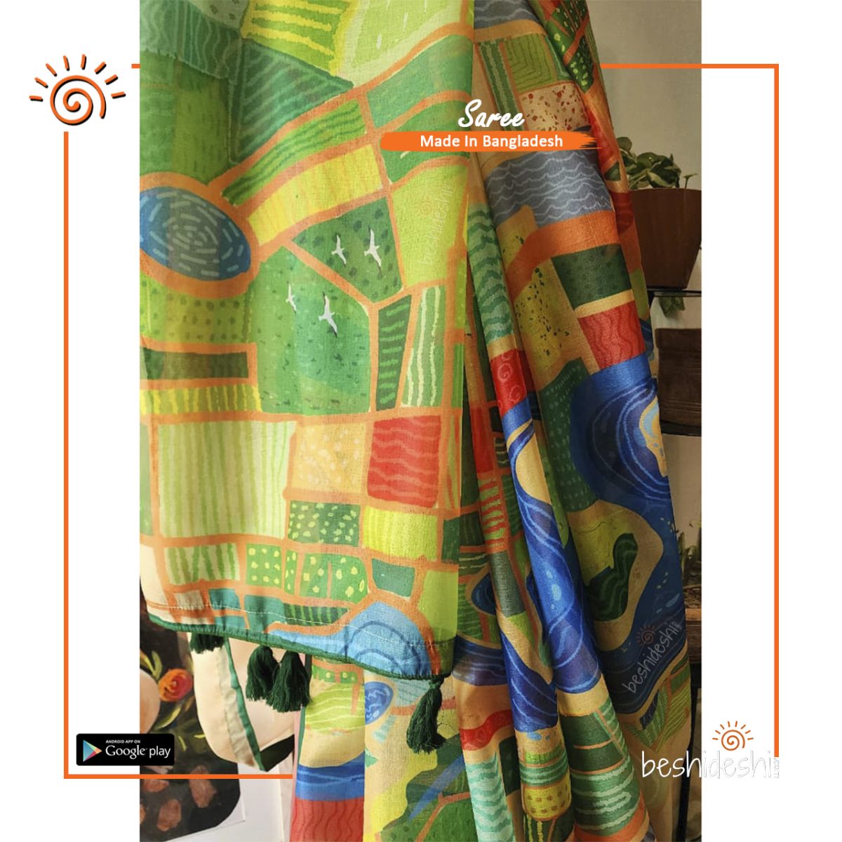 Pakhir Chokhe Bangladesh Semi-Maslin Saree