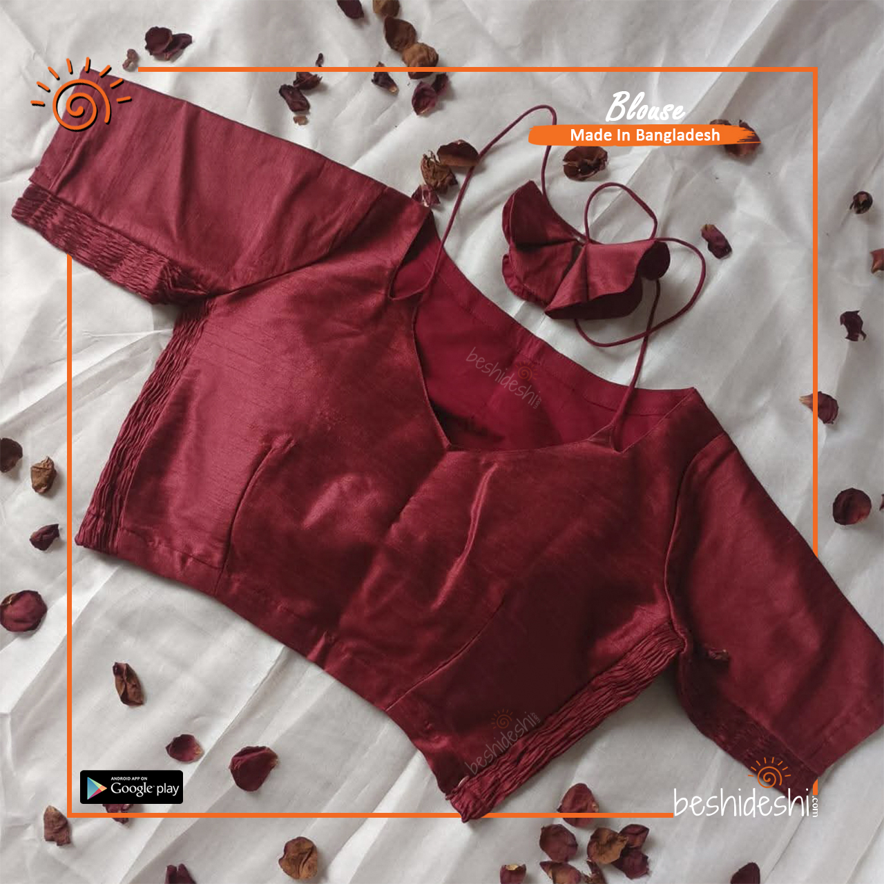 35 Toshor Silk Short Sleeve Stitched Blouse (XXL)