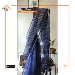 Shornolota Organza Block Print Saree