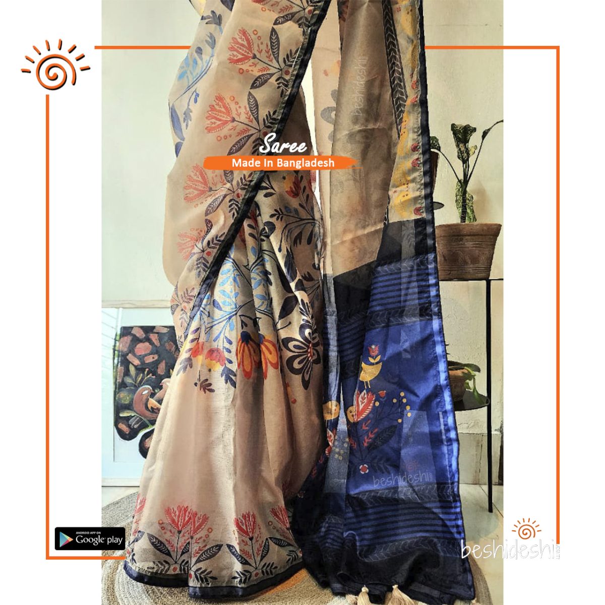 Pakhider Golpo Semi-Maslin Saree