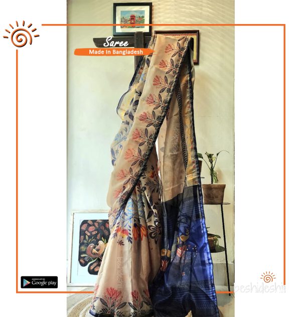 Pakhider Golpo Semi-Maslin Saree