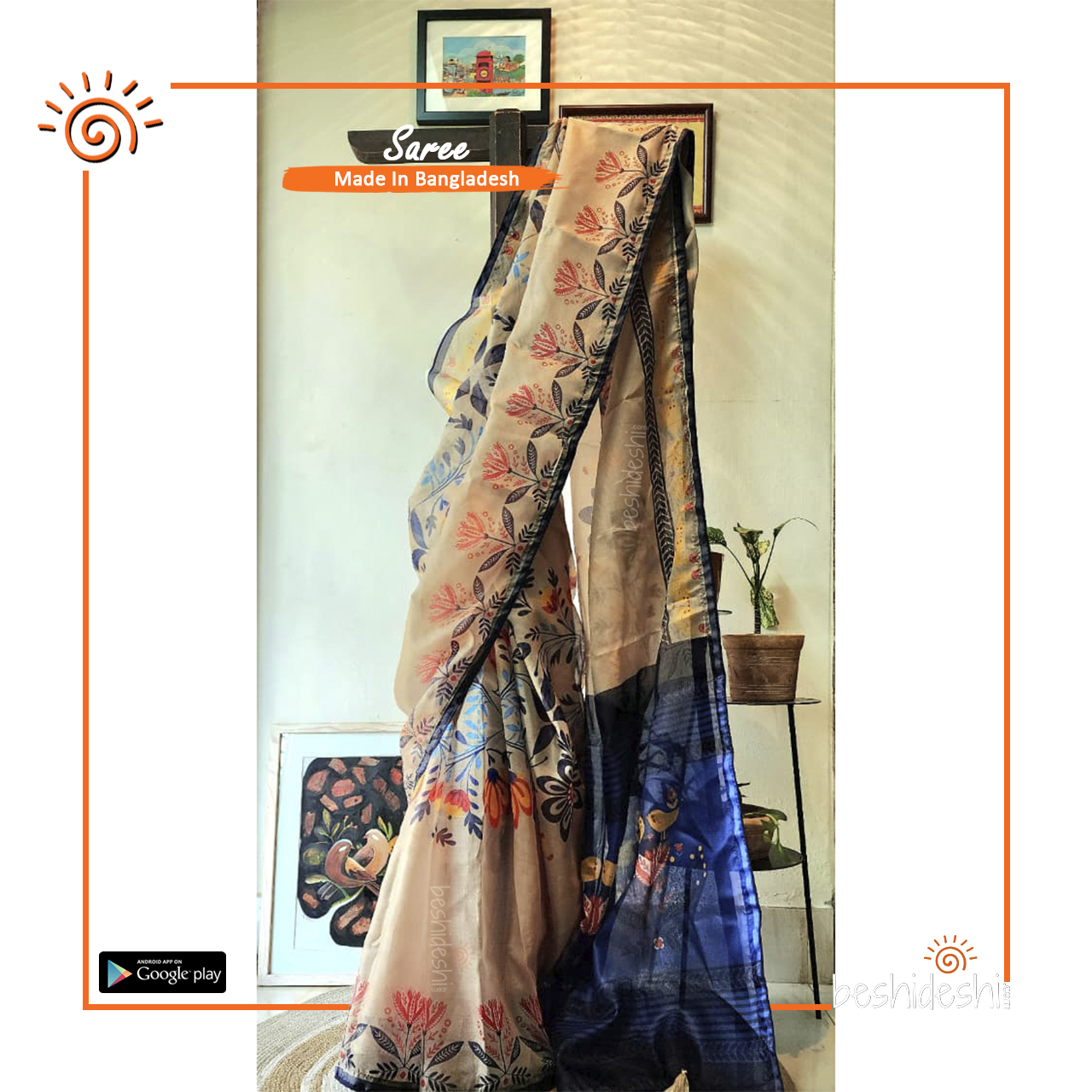 41 Pakhider Golpo Semi-Maslin Saree
