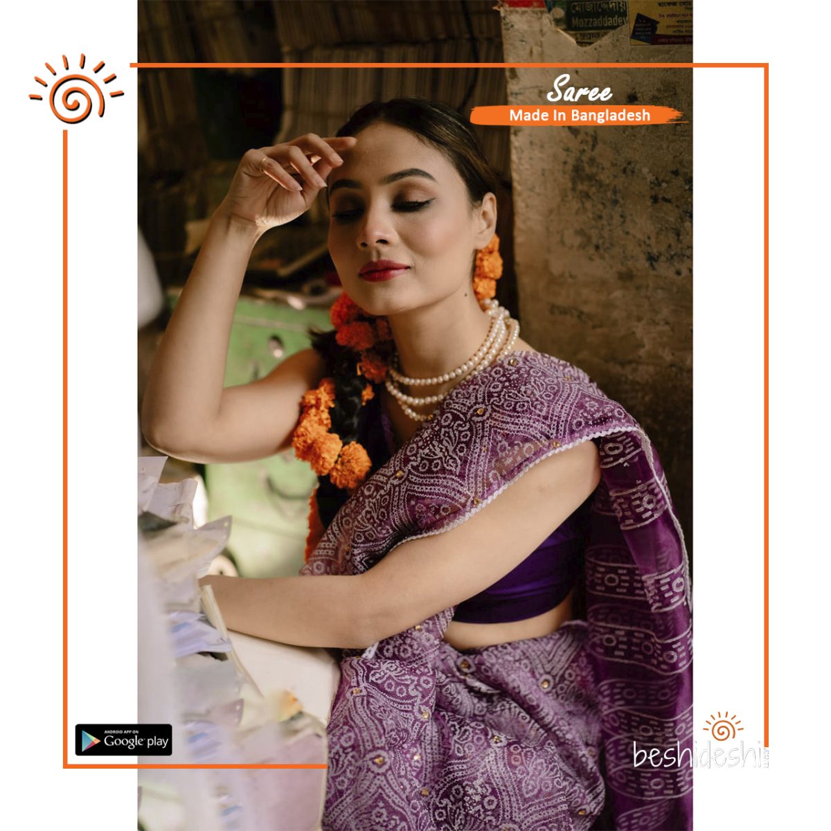 Alokporna Organza Block Print Saree