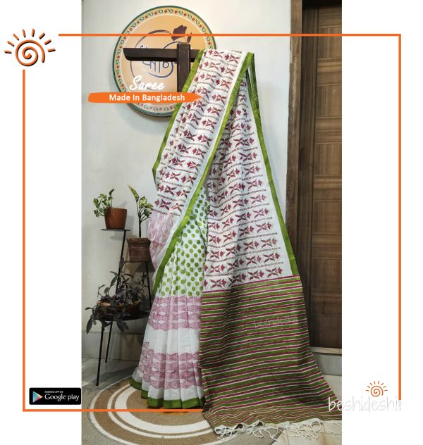 Parvati Handloom Block Print Saree