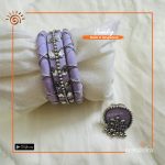 Hand Made Bangle with Finger Ring Set