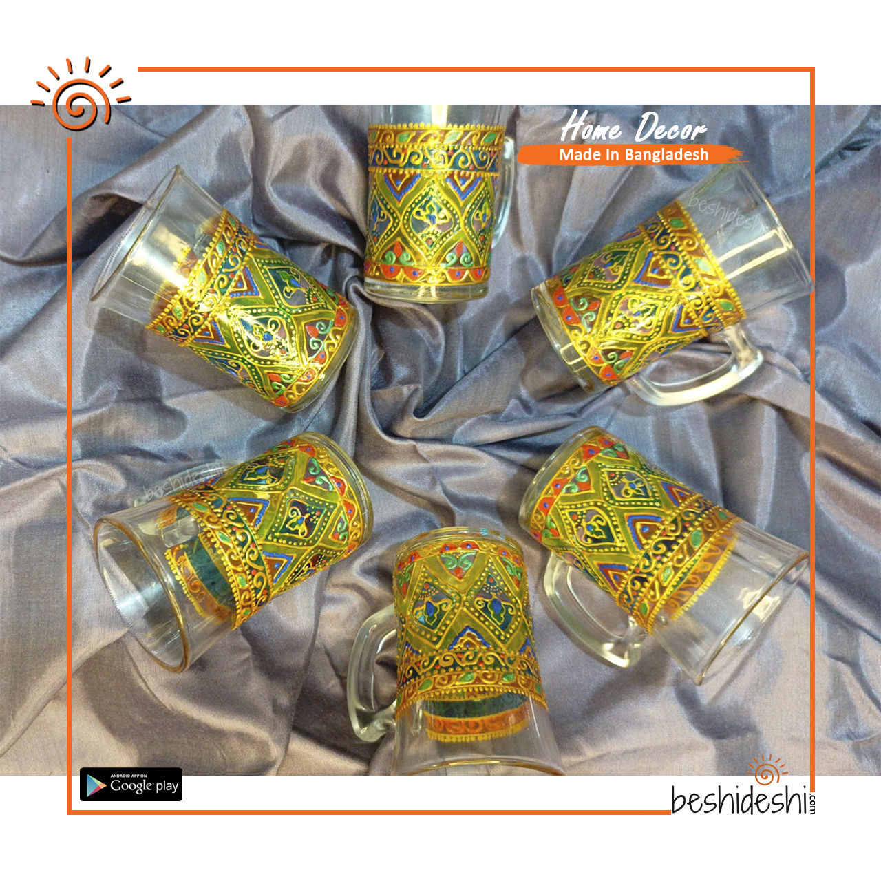 01 Turkish Themed Glass Tea Cup