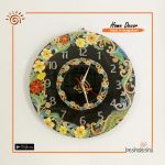 Floral Hand Painted Resin Wall Clock