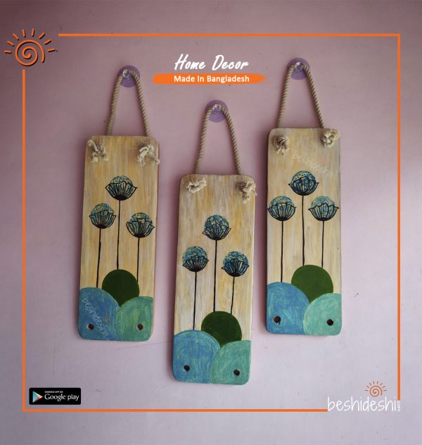 Wooden Hand Painted Wall Décor Set