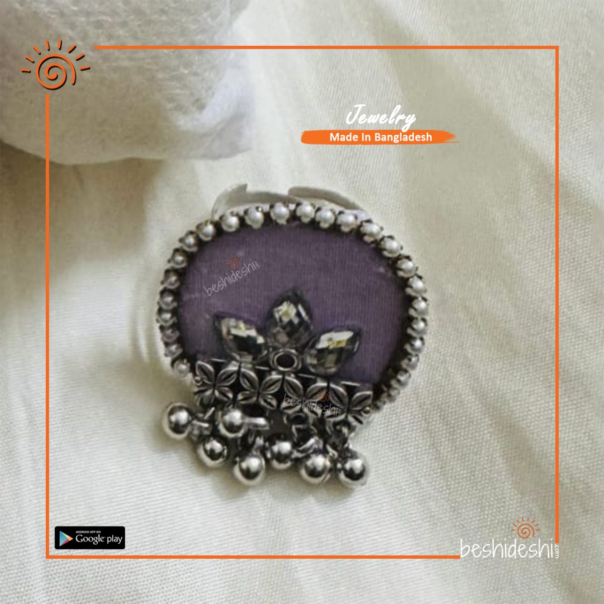 Hand Made Bangle with Finger Ring Set