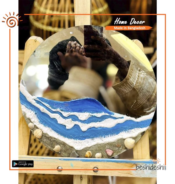 Texture Art Beach Mirror
