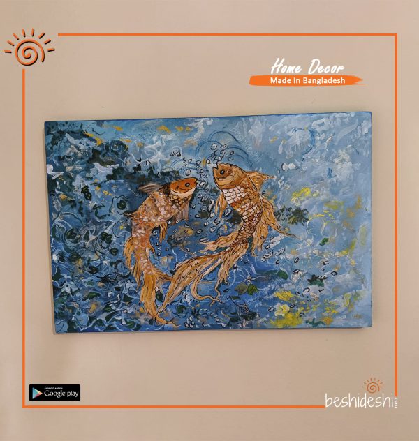 Koi Fish World Hand Painted Canvas