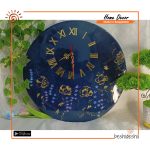 Night Flowers Hand Painted Resin Wall Clock
