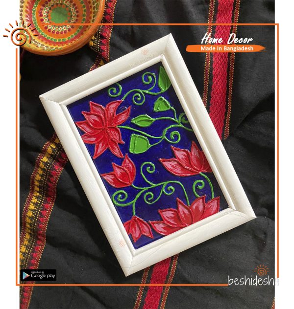 Hand Painted Lotus Frame