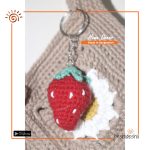 Crochet Strawberry Key Ring
