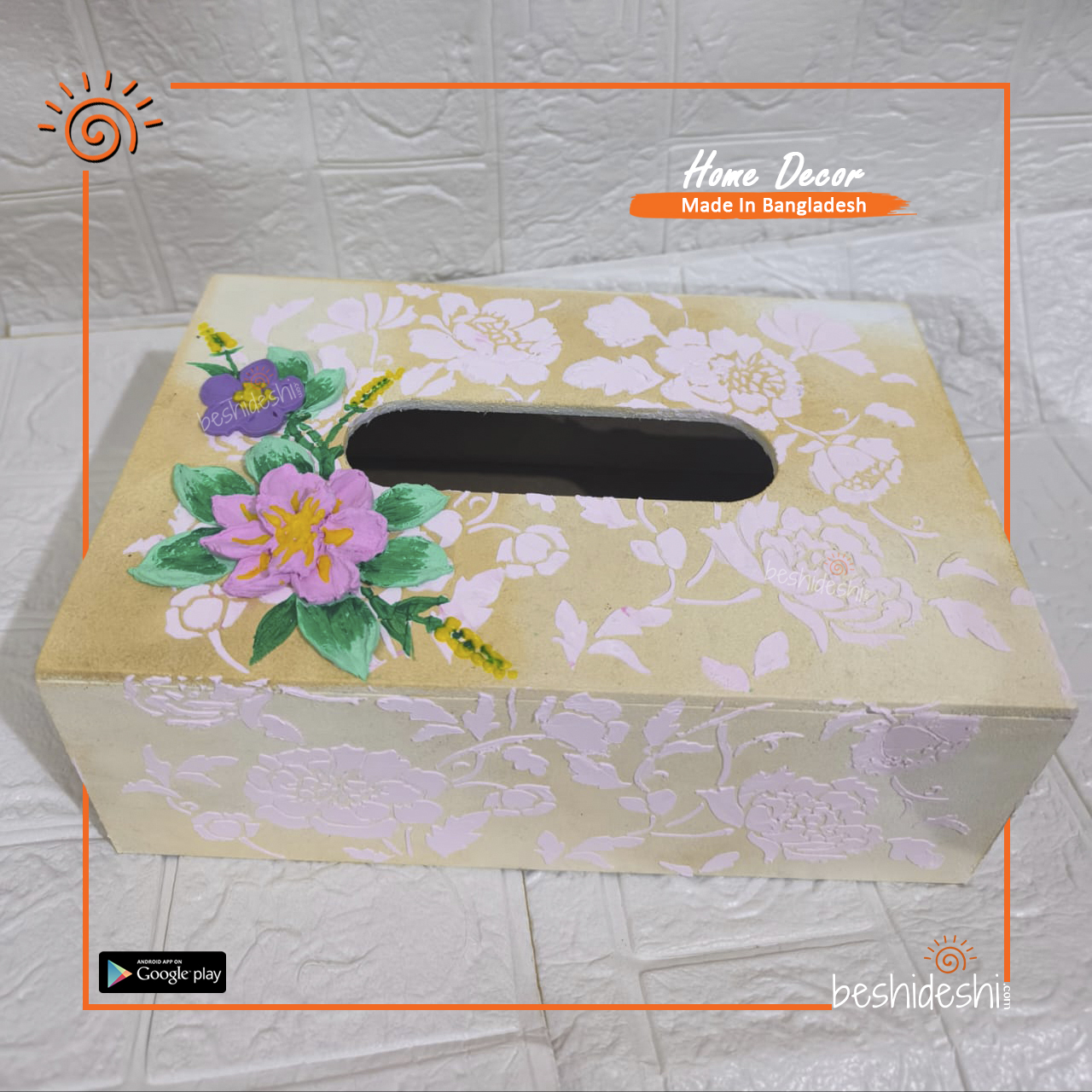 02 Hand Painted Snow White Tissue Box
